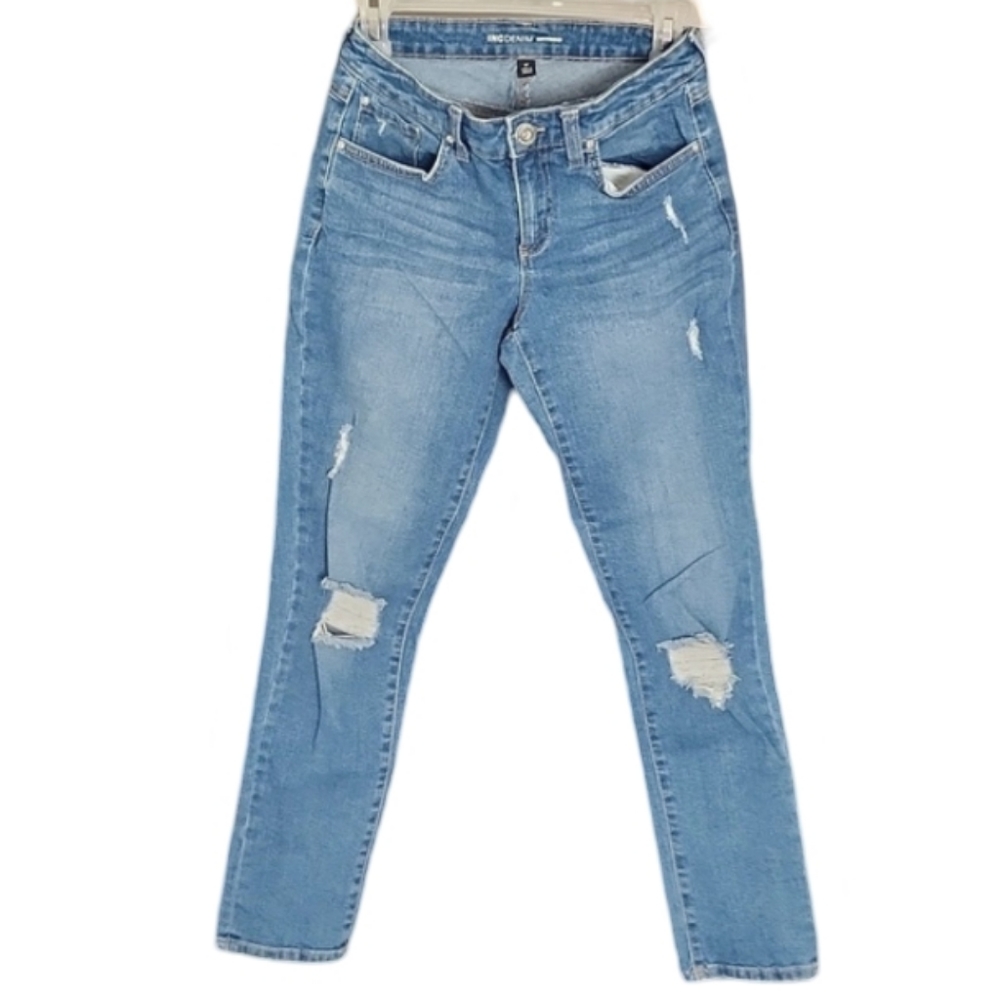 Inc Denim Boyfriend Distressed Blue Skinny Jeans Women's Size 2P